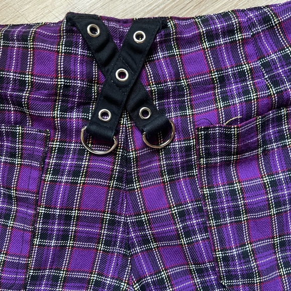 Vintage Tripp NYC 90s Y2K Daang Goodman Plaid Mall Goth Punk Grunge Capri Shorts - Picture 3 of 13